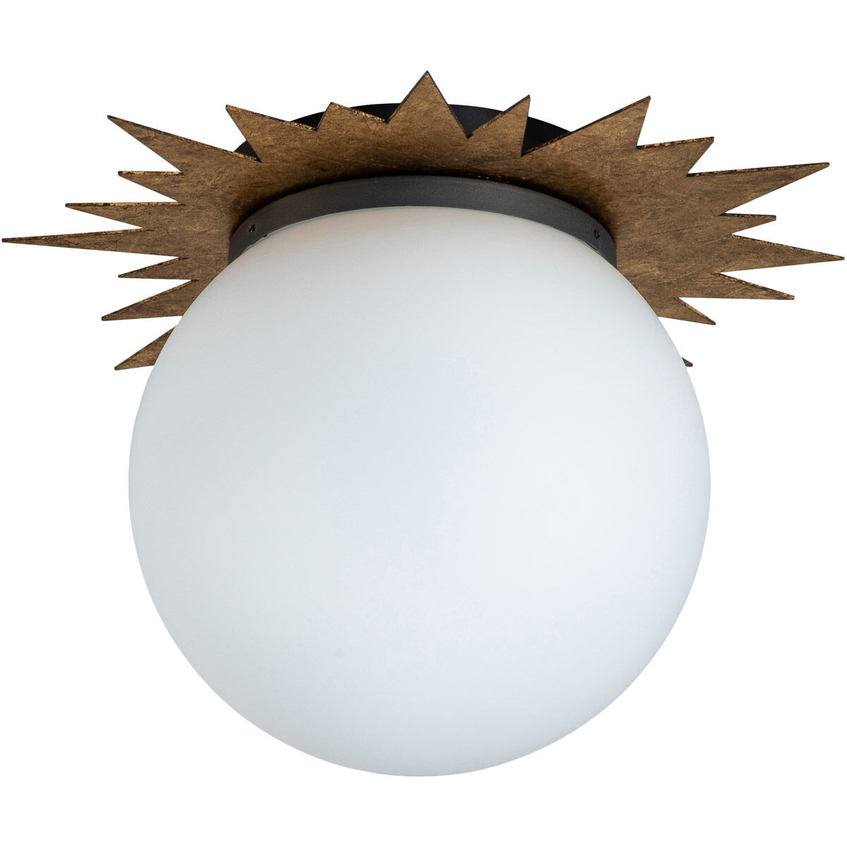 Soleil 3 Light WZC+Gold Bath/Flush Mounts Ceiling Light in Weather Zinc and Gold Leaf with Antique